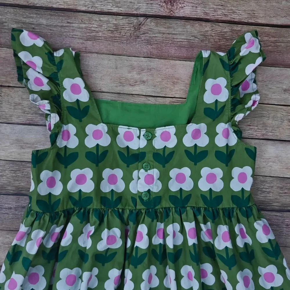 Hanna Andersson Green Floral Dress Size 12